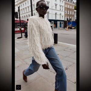 Feather Fringe Metallic Thread Jacket